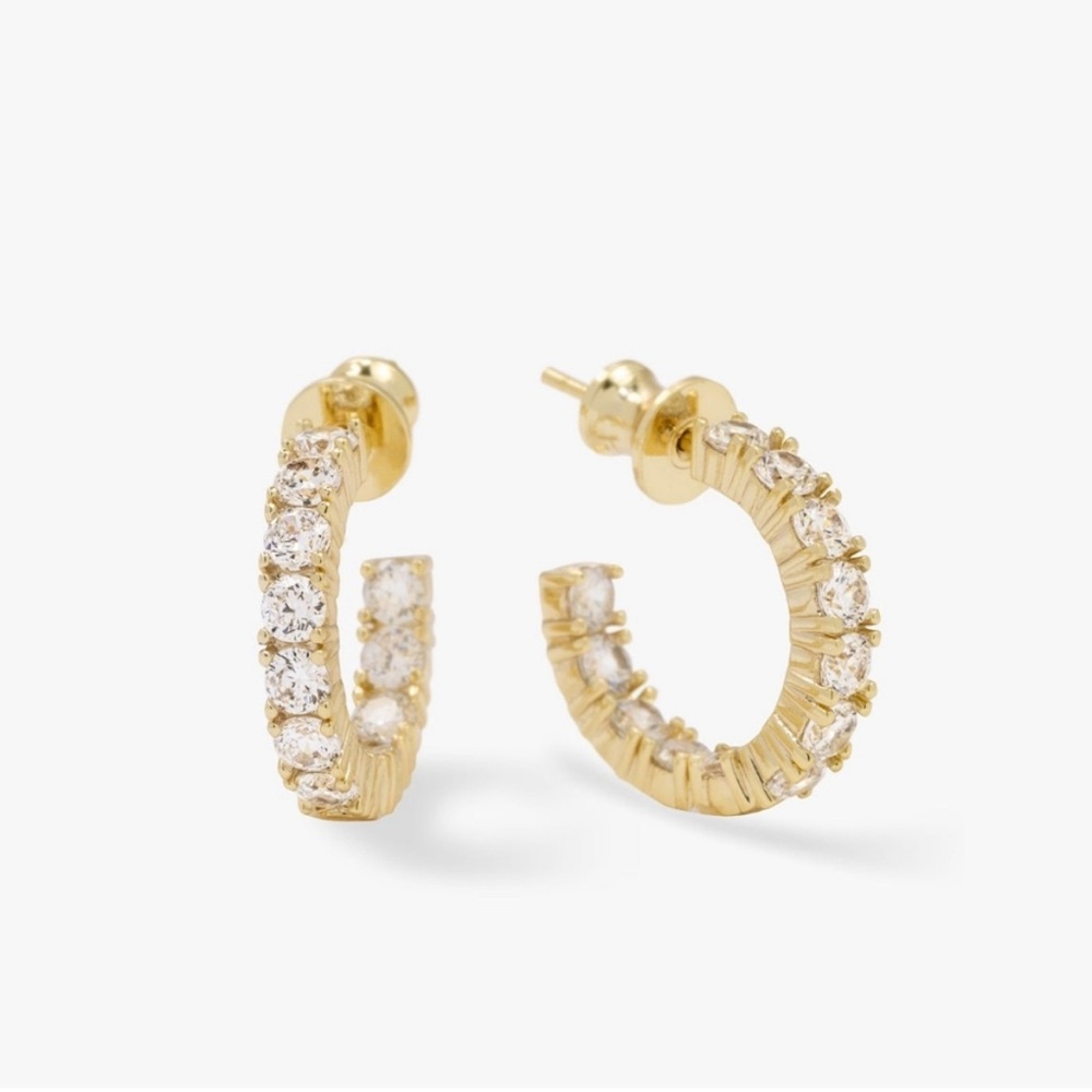 Melinda Maria She’s A Classic .75” Gold and Diamondette Hoops